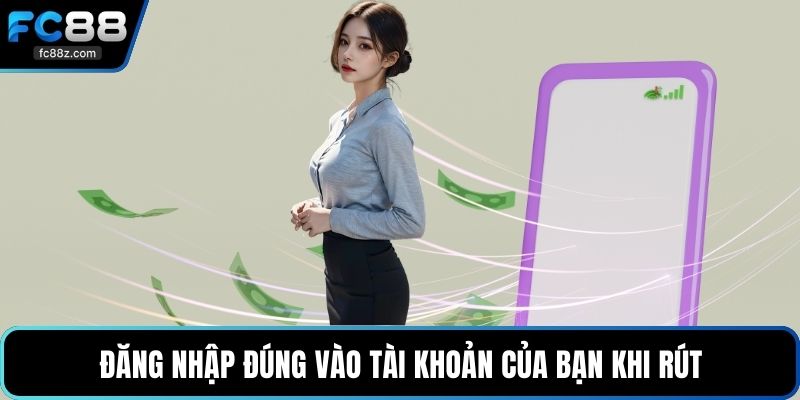 Đăng nhập đúng vào tài khoản của bạn khi rút